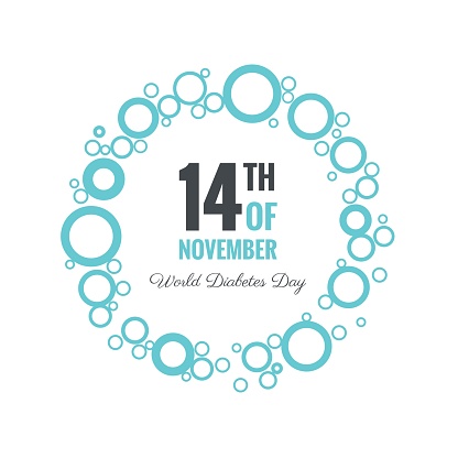 14th of November world diabetes day awareness poster. Vector illustration