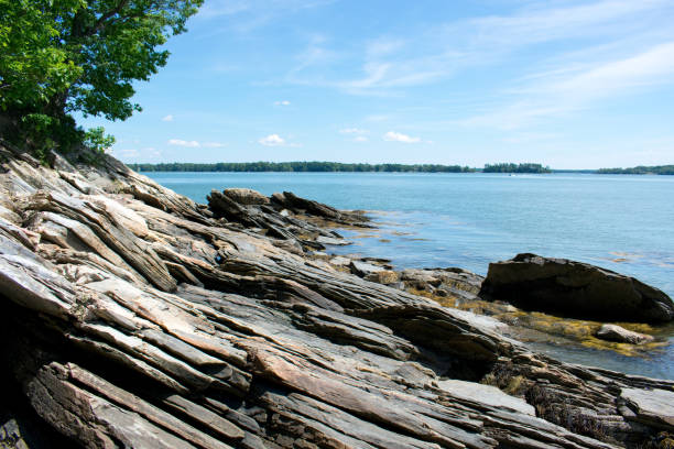 Rockland ME, Low Tide Coastline and Geology