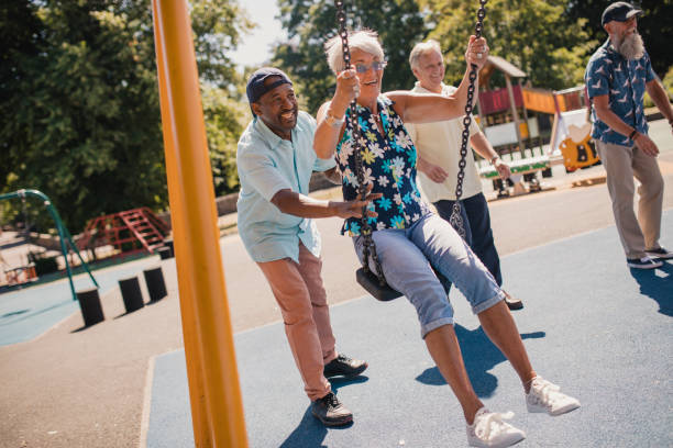 istock Seniors Being Pushed on the Swing's 1034302892
