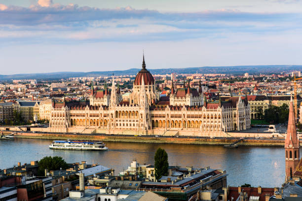istock Hungarian Parliament in Budapest buy the Danube river 1034305606