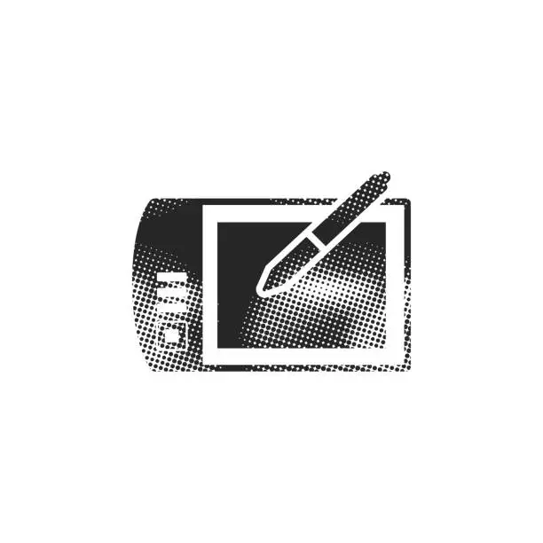 Vector illustration of Halftone Icon - Drawing tablet