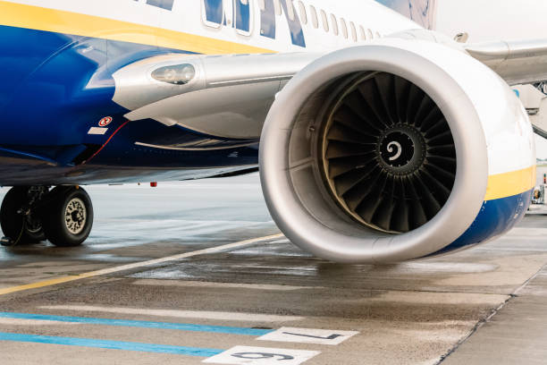 istock Aircraft jet engine from  airliner short before take off 1034307196