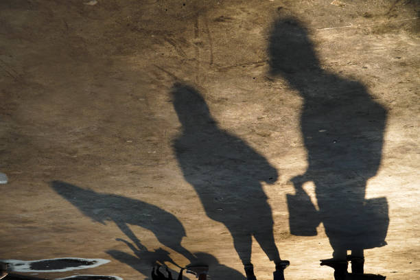 Shadows of Family with Cat
