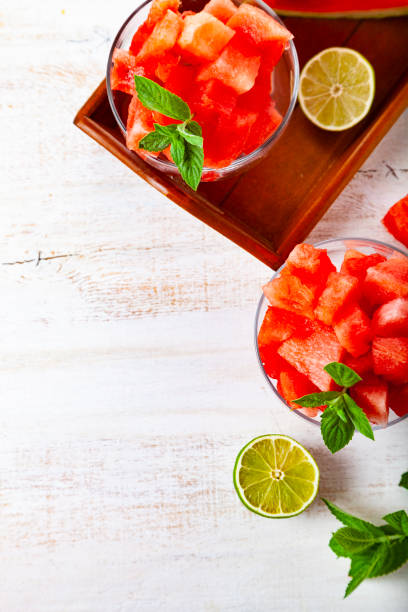 istock Pieces of watermelon and mint 1034310792