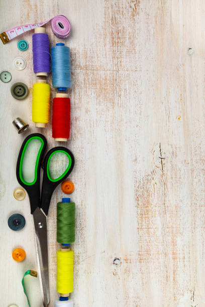 istock Border of sewing accessories 1034314784