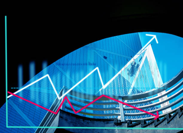 istock Composing with business building and stock chart 1034318732