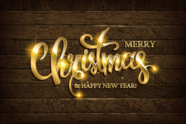 Merry Christmas and Happy New Year greeting card. Merry Christmas and Happy New Year greeting card. On wooden background. Vector illustration new year's eve 2019 stock illustrations
