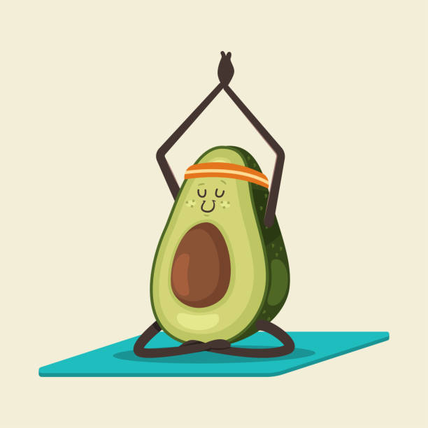 Cute Avocado In Yoga Pose Funny Vector Cartoon Fruit Character Isolated On  A Background Eating Healthy And Fitness Stock Illustration - Download Image  Now - iStock