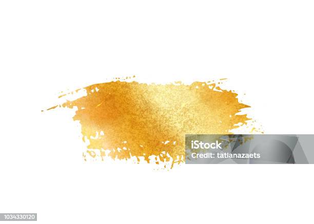Gold Glitter Foil Brush Stroke Vector Golden Paint Smear Background  Isolated On White Glow Metal Pattern Stock Illustration - Download Image  Now - iStock