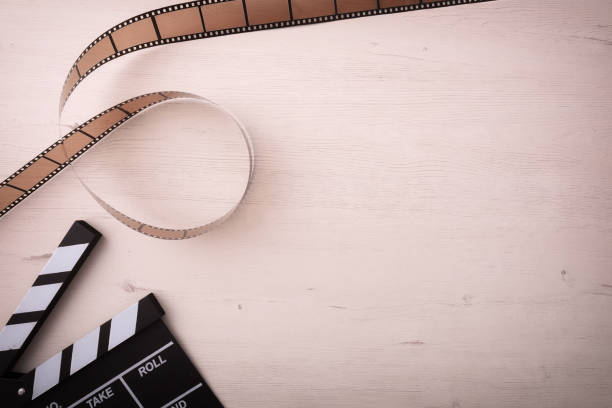 Background of watching movies objects on the left