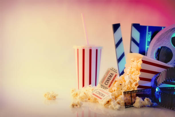 istock Conceptual objects of cinema with white background front vintage 1034333464