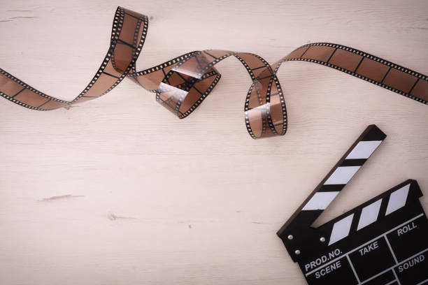 istock Background of watching movies objects on the right 1034333512
