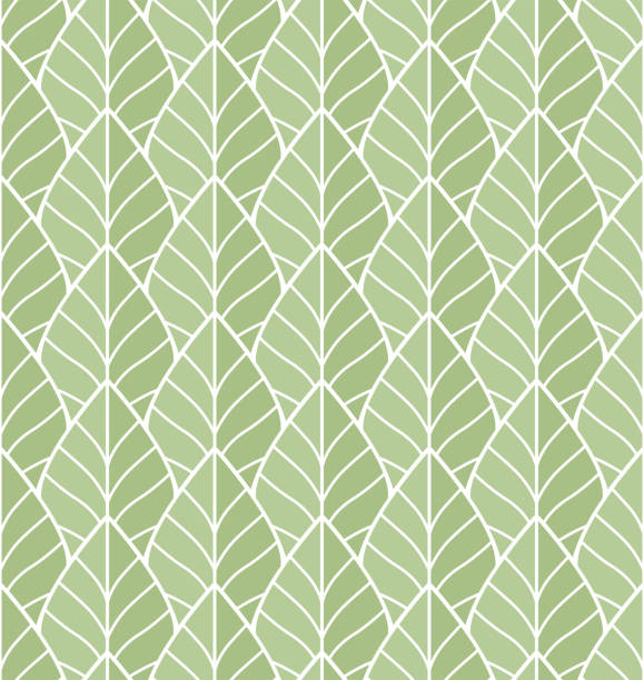 幾何学的な緑の葉ベクターのシームレスなパターン。抽象的なベクトルのテクスチャです。葉の背景。 - leaf green backgrounds flower点のイラスト素材／クリップアート素材／マンガ素材／アイコン素材