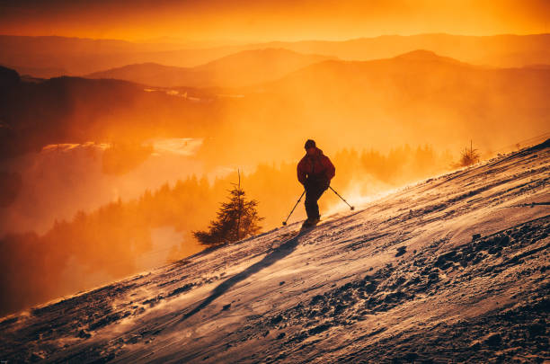 istock Skier in evening winter nature 1034337394