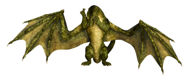 istock 3D illustration fantasy dragon on white 1034337752
