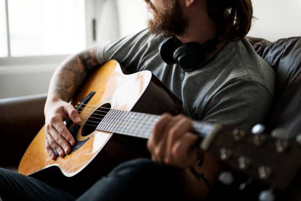 istock Caucasian man in a songwriting process 1034338802
