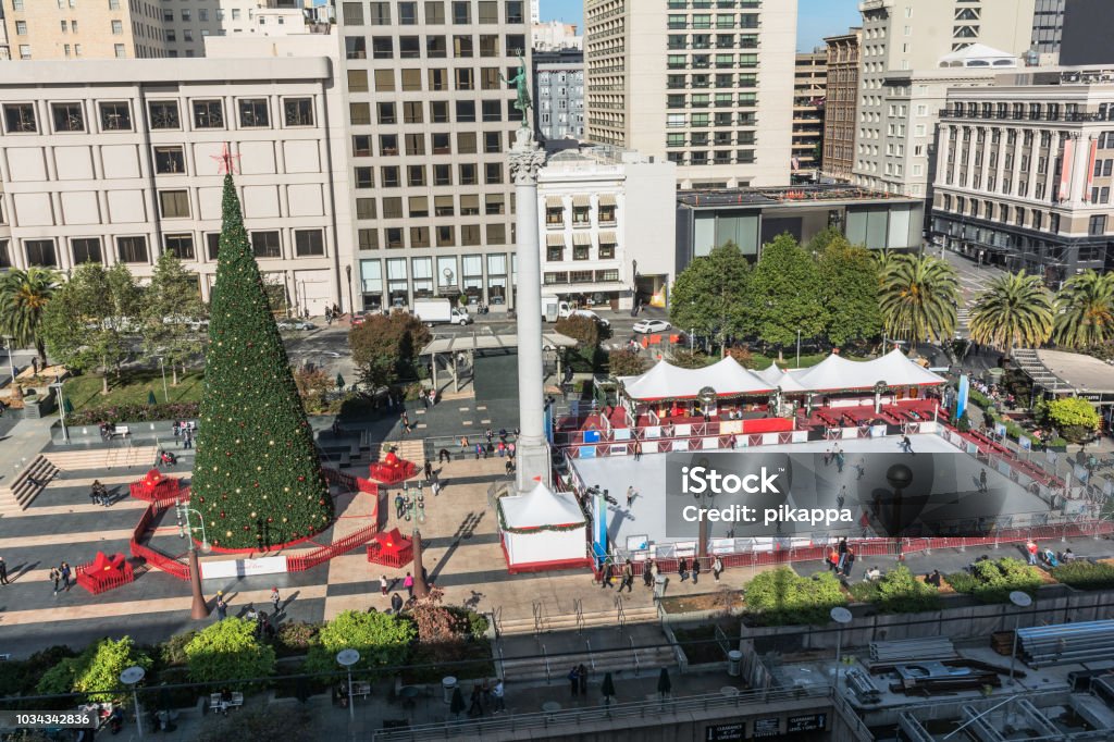 クリスマスの時、サンフランシスコ ユニオン スクエア - カリフォルニア州 サンフランシスコのロイヤリティフリーストックフォト
