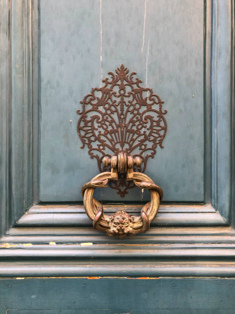 door knocker - door knocker door lion luxury imagens e fotografias de stock