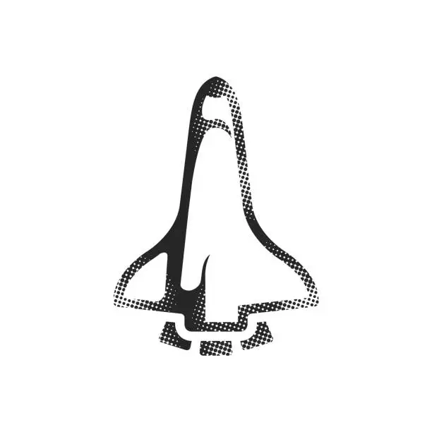 Vector illustration of Halftone Icon - Space shuttle