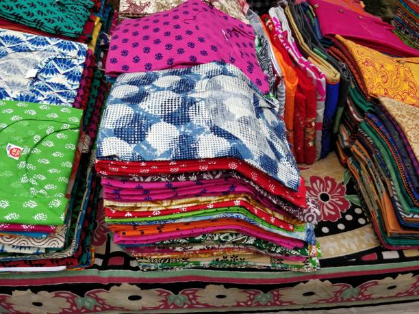 istock Selection of colorful fabrics 1034373292