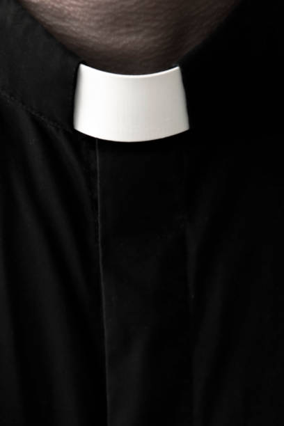 Priest silhouette. stock photo