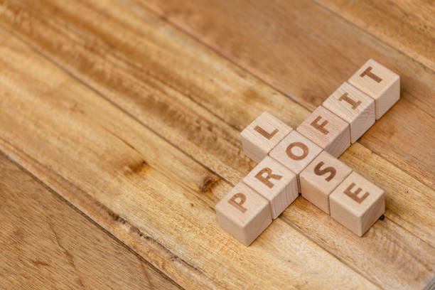 istock Wooden block stack business concept, profit and lose letters. 1034391084