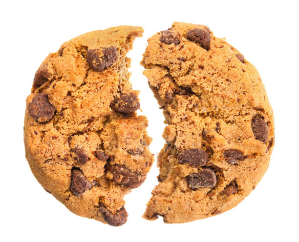istock Broken chocolate cookie close up isolated on white background 1034398146