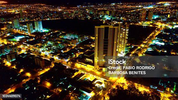 Maringá Night Building Stock Photo - Download Image Now - Aerial View, Architecture, Brazil