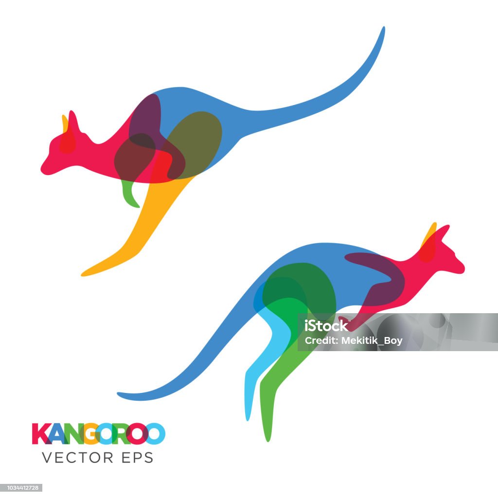Creative Kangaroo Animal Design, Vector eps 10 - arte vettoriale royalty-free di Canguro