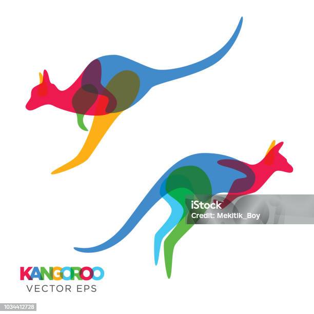 Creative Kangaroo Animal Design Vector Eps 10 - Immagini vettoriali stock e altre immagini di Canguro - Canguro, Icona, Vettoriale