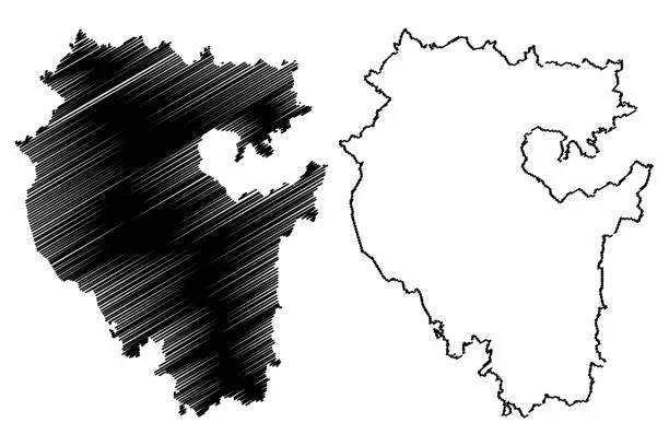 Vector illustration of Republic of Bashkortostan map vector