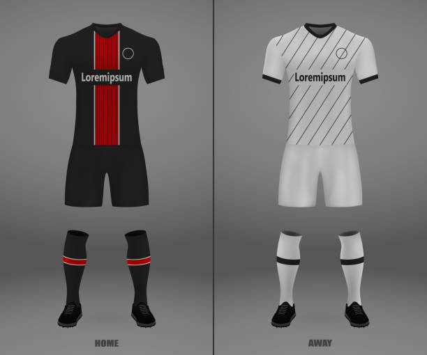football kit of Hoffenheim 2018-19, shirt template football kit Bayer Leverkusen 2018-19, shirt template for soccer jersey. Vector illustration leverkusen stock illustrations