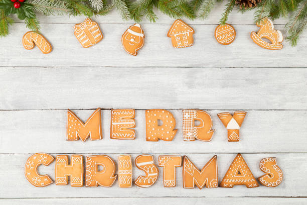 istock Gingerbread Merry Christmas cookies 1034421896