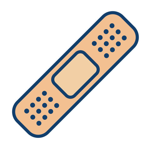 Medical Line Icon Adhesive Bandage - ilustração de arte vetorial