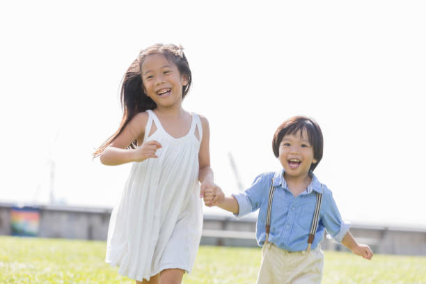 Girls running, playing, having fun