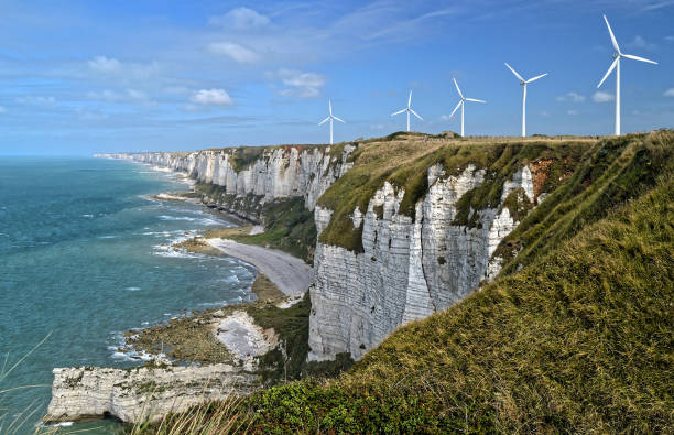 Alabaster cliffs. Normandy, France. - fotografia de stock