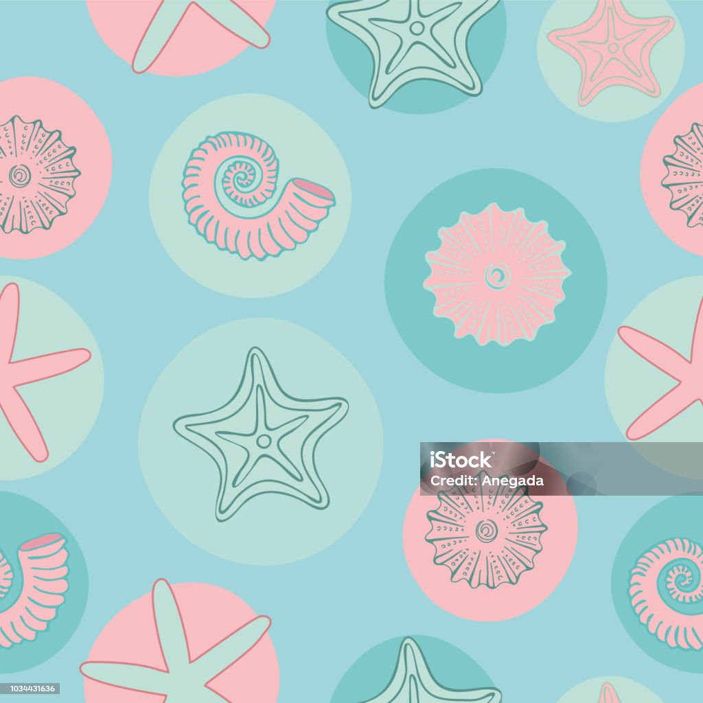 Seamless retro marine life vector pattern Seamless retro pastel marine life vector pattern, perfect for wallpaper, scrapbooking, textile and gift wrapping paper Animal stock vector