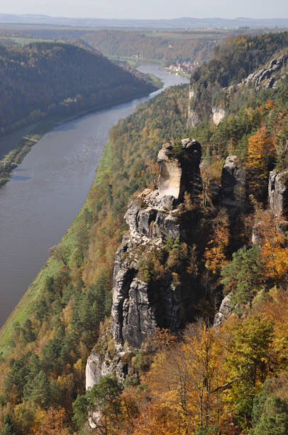 вид из бастея - elbe fluss стоковые фото и изображения