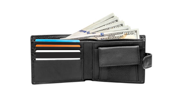 istock Wallet with dollar bills and credit cards on white. 1034435584