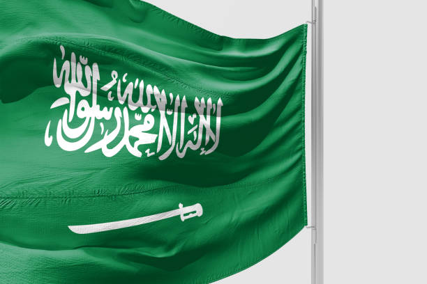 istock Isolated Saudi Arabia Flag waving 3d Realistic Saudi Arabian Flag Rendered 1034457878