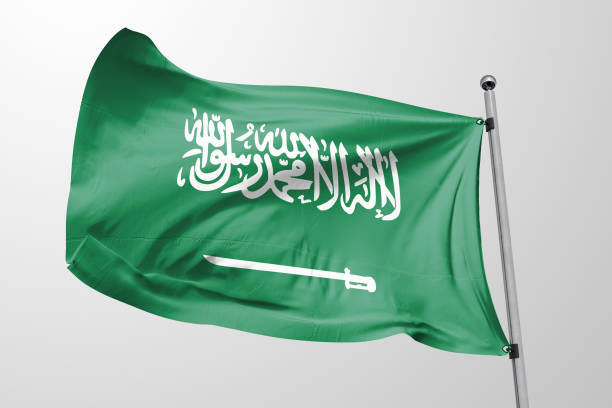 istock Isolated Saudi Arabia Flag waving 3d Realistic Saudi Arabian Flag Rendered 1034457962