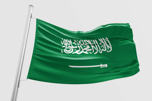 istock Isolated Saudi Arabia Flag waving 3d Realistic Saudi Arabian Flag Rendered 1034457986