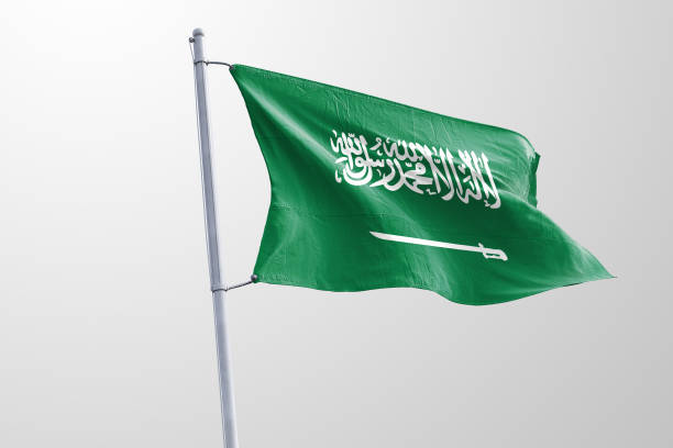 istock Isolated Saudi Arabia Flag waving 3d Realistic Saudi Arabian Flag Rendered 1034458320