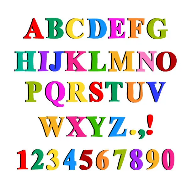 Vector illustration of Decorative font set