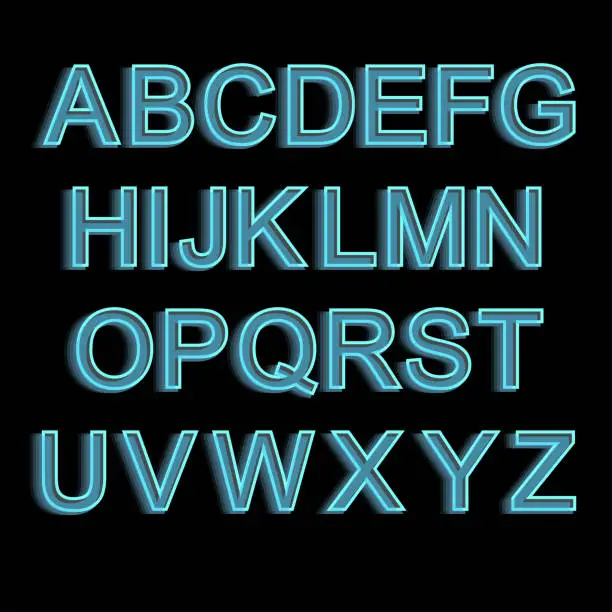 Vector illustration of Colored alphabet set