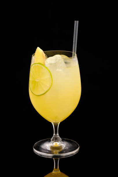 istock Delicious refreshing cocktail on a black background 1034496172