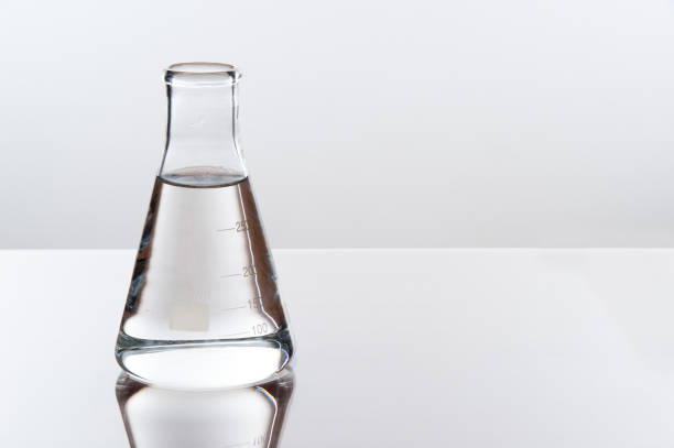 laboratory equipment on a laboratory table on a white background during the experiments