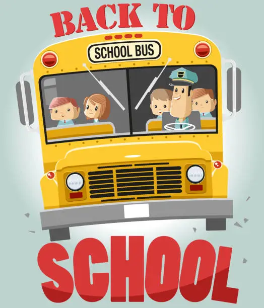 Vector illustration of Back to school poster