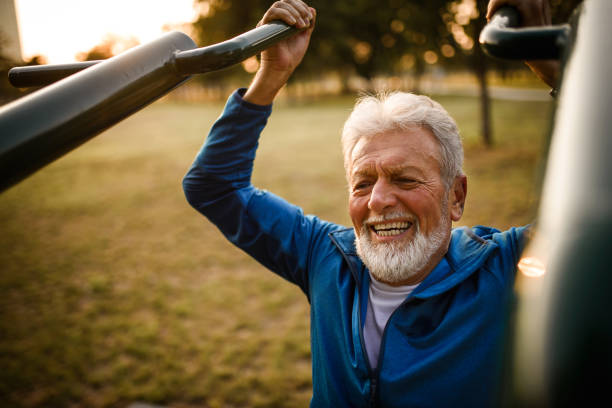 istock Senior man exercising at the park. 1034532708