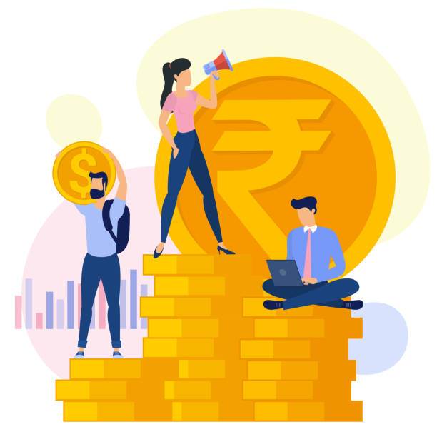 illustrations, cliparts, dessins animés et icônes de concept d’affaires roupie indienne - finance financial item strategy financial page
